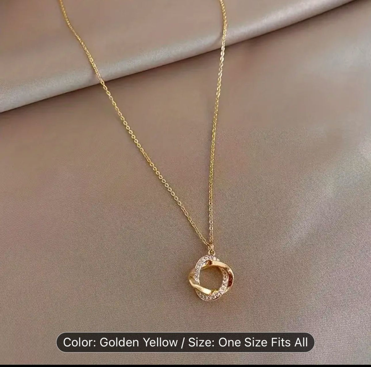 Boho Twisted Circle Necklace Crystal Circle Pendant Necklace in Berlin