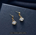 Water Drop Pendant Square Rhinestone Ear Stud Earrings Necklace in Berlin