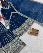 Georgette Embroidered Sharara Suit in Munich