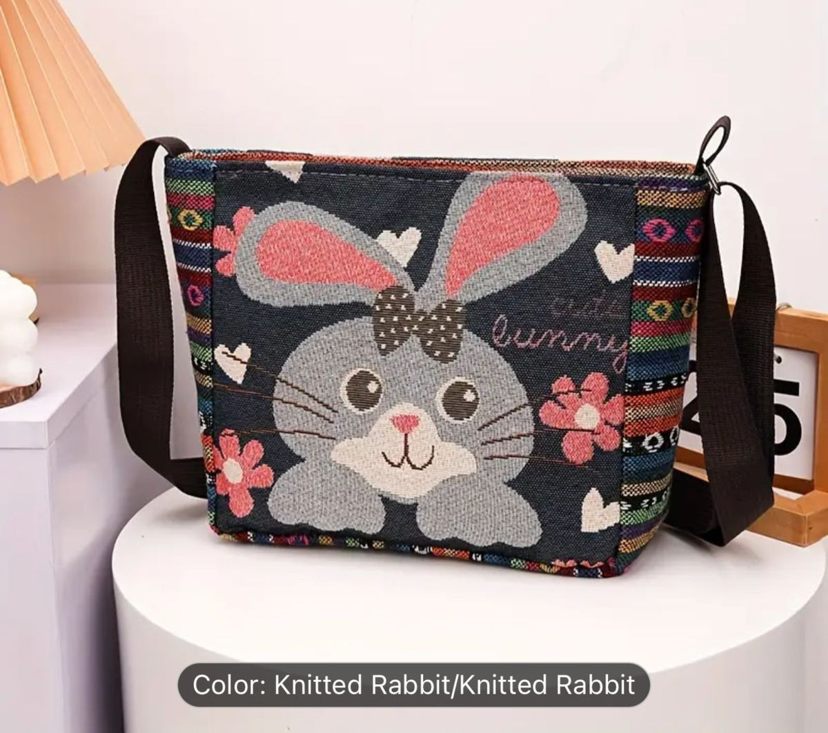 Animal Print Ethnic Knit Shoulder Bag for Women in Germany