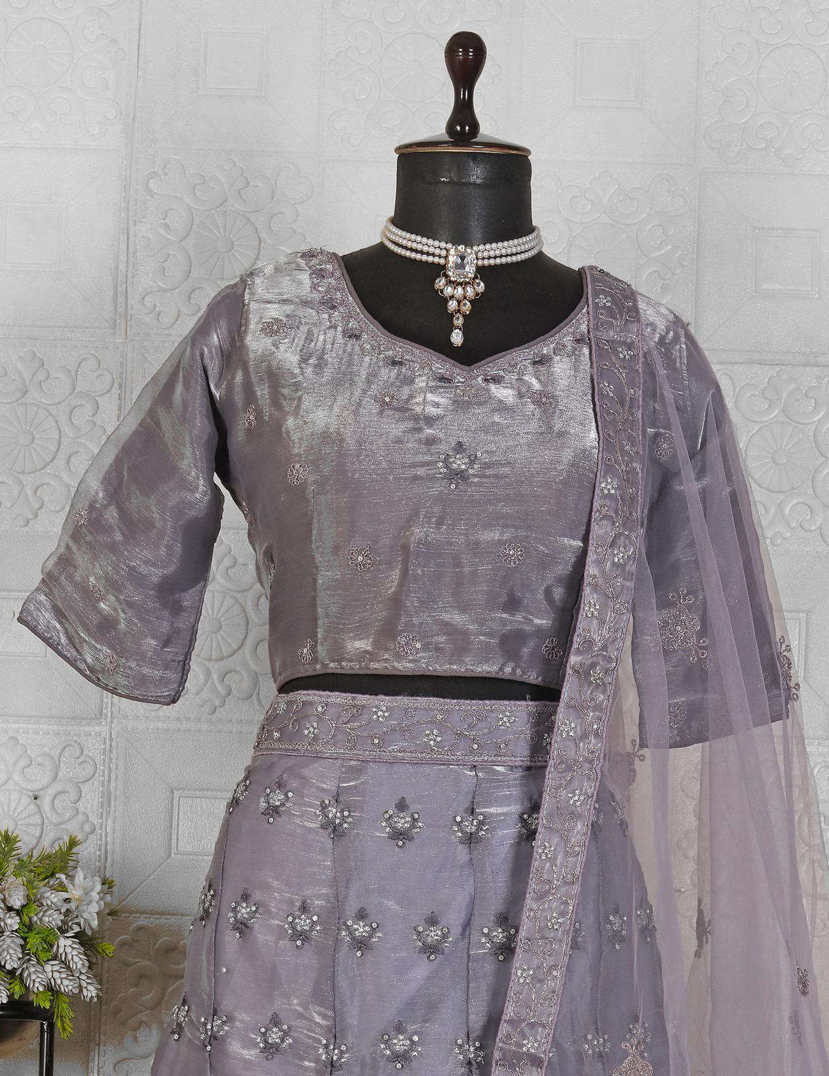 Embroidered Stitched Lehenga Choli with dupatta in Germany