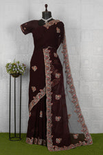 Embroidered Organza Saree in Germany