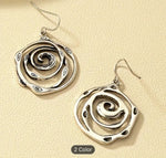 Rustic Vintage Spiral Pattern Dangle Earrings in Berlin