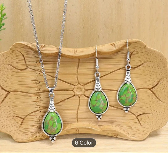 Bohemian Vacation Style Ancient Silvery Water Drop Shape Earrings in Berlin