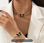 Chic Butterfly Pendant Chain Necklace and Bracelet Set for Women in Berlin
