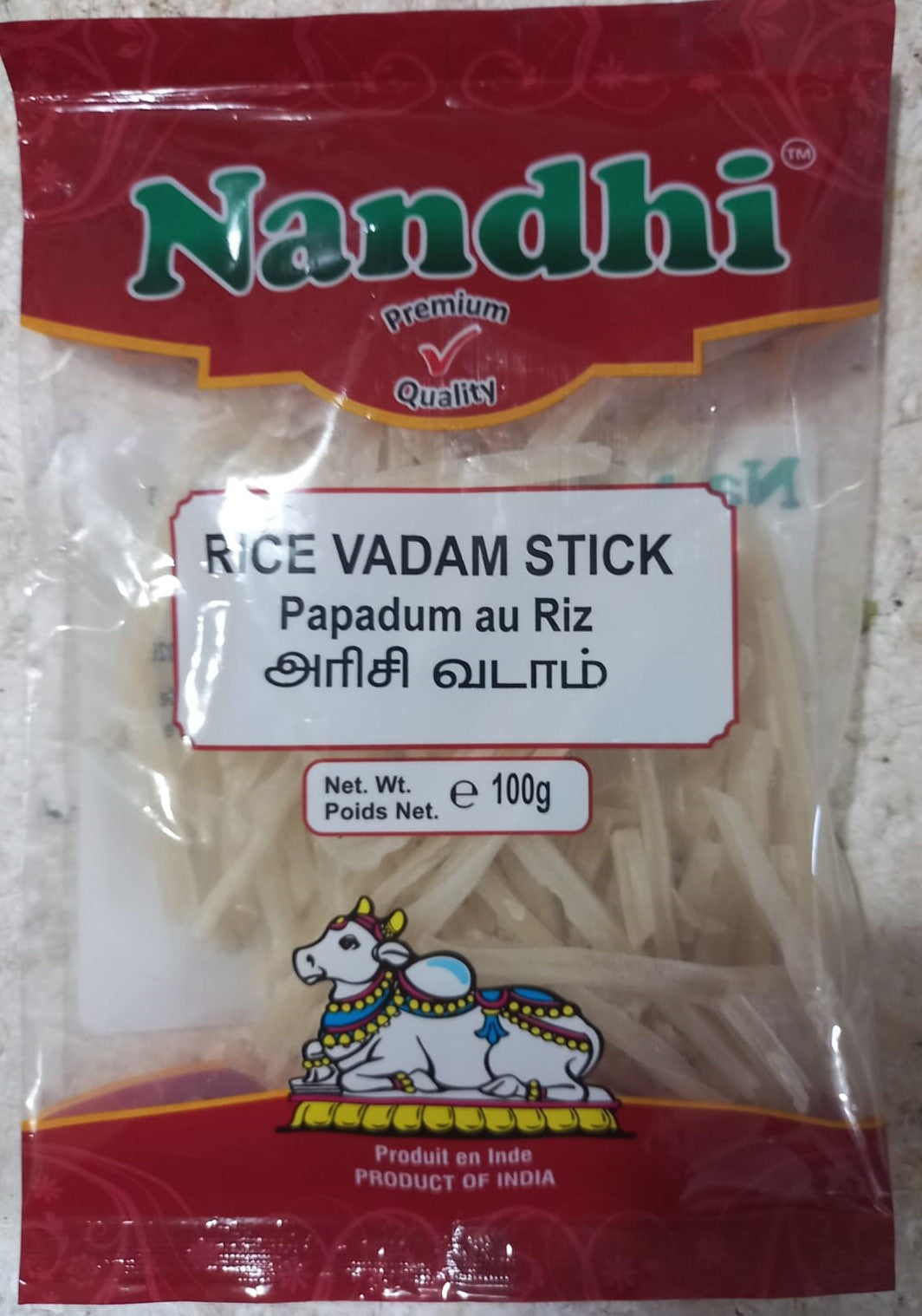 Nandhi Palitos de Arroz Vadakam 100gm