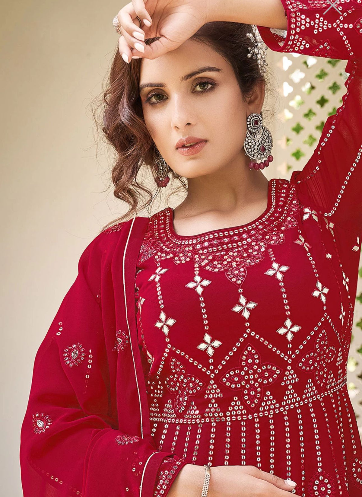 Sequins Embroidered Georgette Sharara Suit in Germany