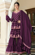 Chinnon with heavy Embroidery Suit Set In Germany