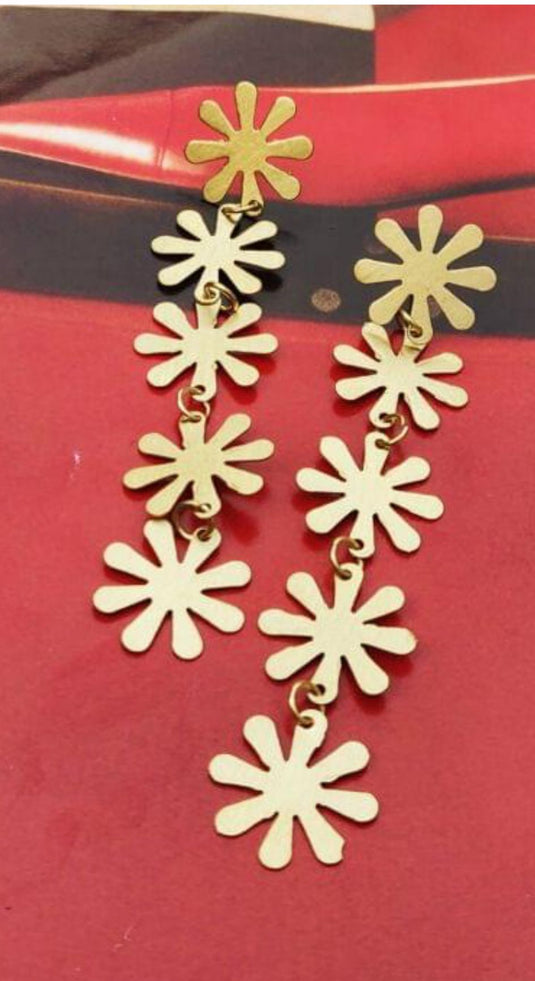 Contemporary Brass Handmade Resin Stone Earring in Munich