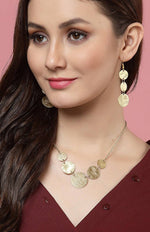 Circle Design Long Chain Necklace with Earring for Women and Girls in Munich