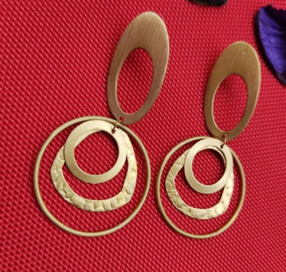 Gold Plated Partywear Designer Brass Dangler Earring in Berlin