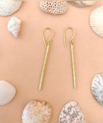 Handmade Brass stick design hook Earring in Berlin
