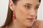 Red Gold Modern Carved Pattern Artificial Brass Earring in Munich