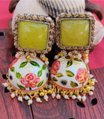 Handpainted Meenakari Work Mogra Fitted Pearl Earring Women and Girls. in Berlin