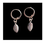 Leaves Shape Charming Silver Charm Hoop Earrings in Berlin