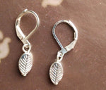 Leaves Shape Charming Silver Charm Hoop Earrings in Berlin
