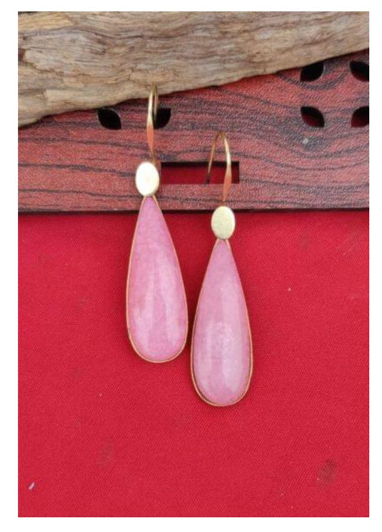 Pink Simple Long Earrings with Pearl in Germany
