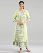Printed Round Neck Cotton Flax Women Kurta Set in Germany