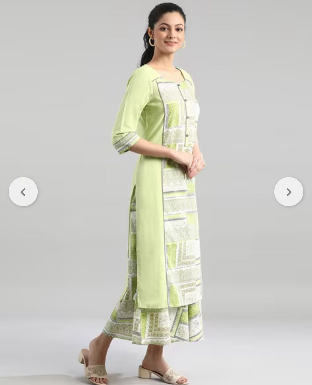 Printed Round Neck Cotton Flax Women Kurta Set in Germany