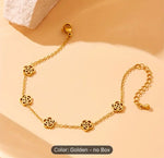 Gold-Plated Stainless Steel Hollow Rose Flower Chain Bracelet in Munich