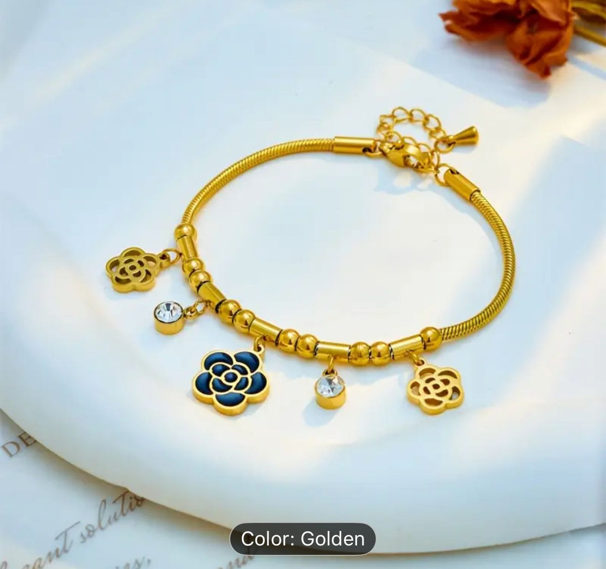 Beaded Zircon Stone Heart Eye Charm Thick Snake Chain Bracelets For Women in Germany