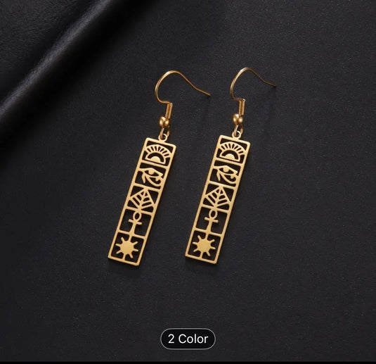 Earrings for Women Stainless Steel Cross Eye of Horus Egyptian Symbol Dangle Earrings in Germany