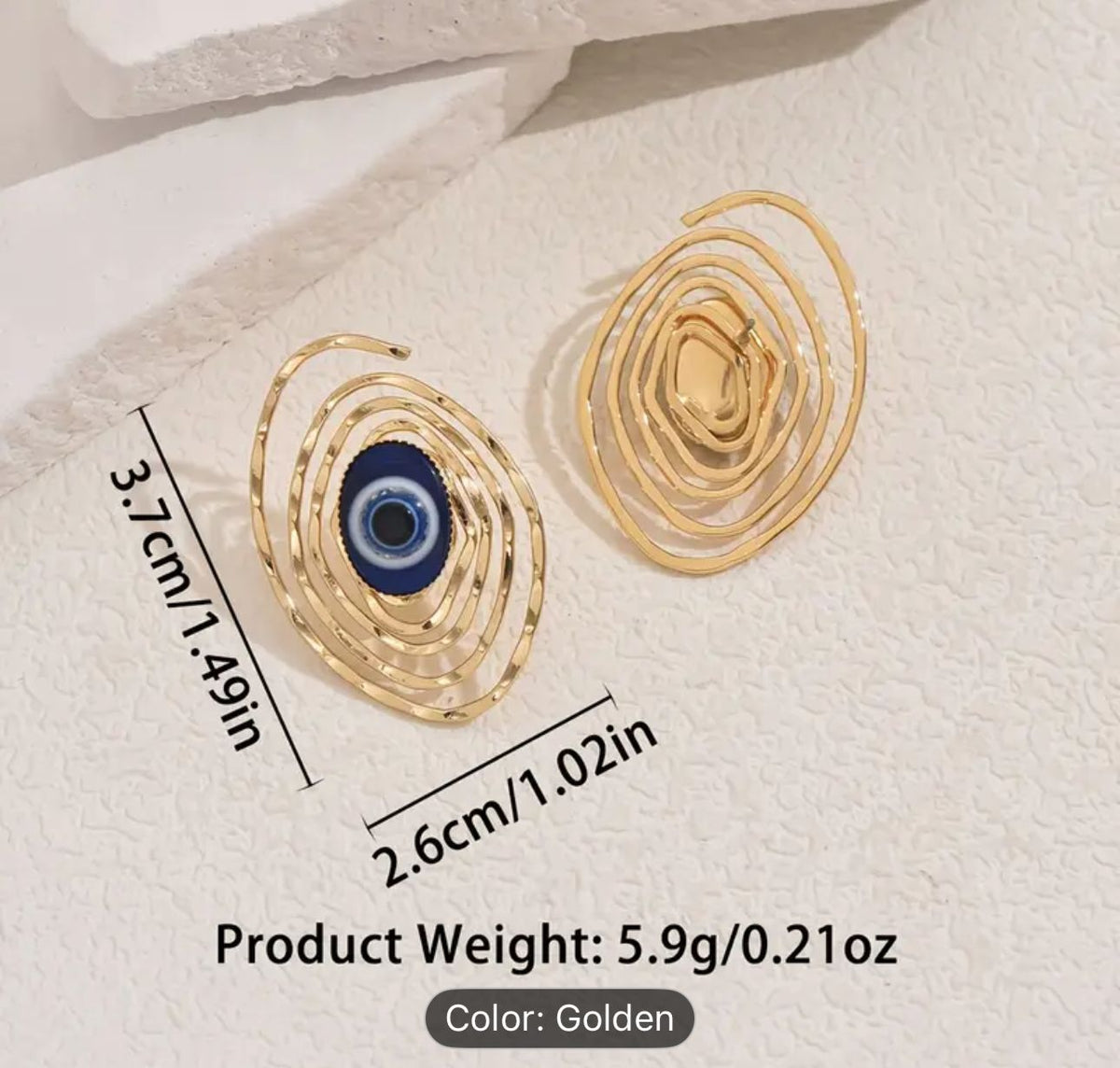 Spiral Line Evil Eye Earrings in Berlin