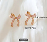 Fashion Enamel Pink bow Earrings in Munich