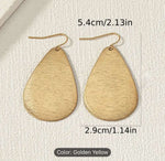 Golden Brushed Metal Teardrop-Shaped Earrings in Germany Namma Markt