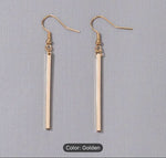 New Geometric Gold Colour Rectangle Drop Earrings in Berlin