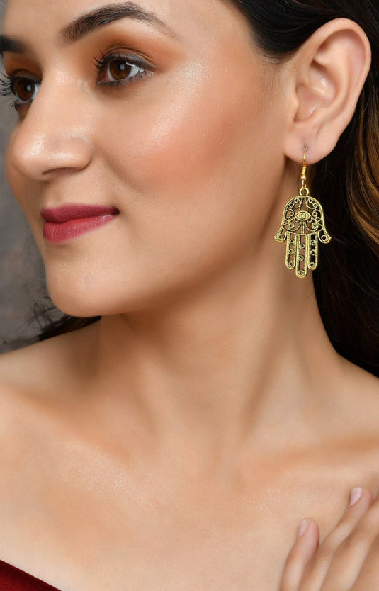Trending Golden Color Hand Shaped Earrings for Women and Girls in Berlin