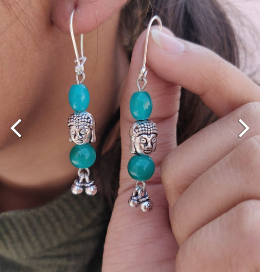 Designer Pearl Earrings with Buddha Charm for Women and Girls in Germany
