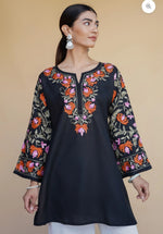 Floral Embroidered Kashmiri Aari Work Pure Cotton Short Kurti in Berlin