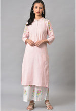 Light Pink Mandarin Collar kurta With Embroidery in Germany