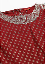Red Printed kurta With Metallic Embroidery in Munich