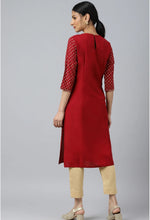Red Printed kurta With Metallic Embroidery in Munich