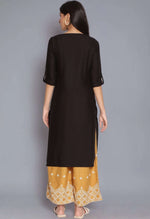 Black Round Neck Solid kurta in Germany Namma Markt