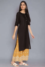 Black Round Neck Solid kurta in Germany Namma Markt