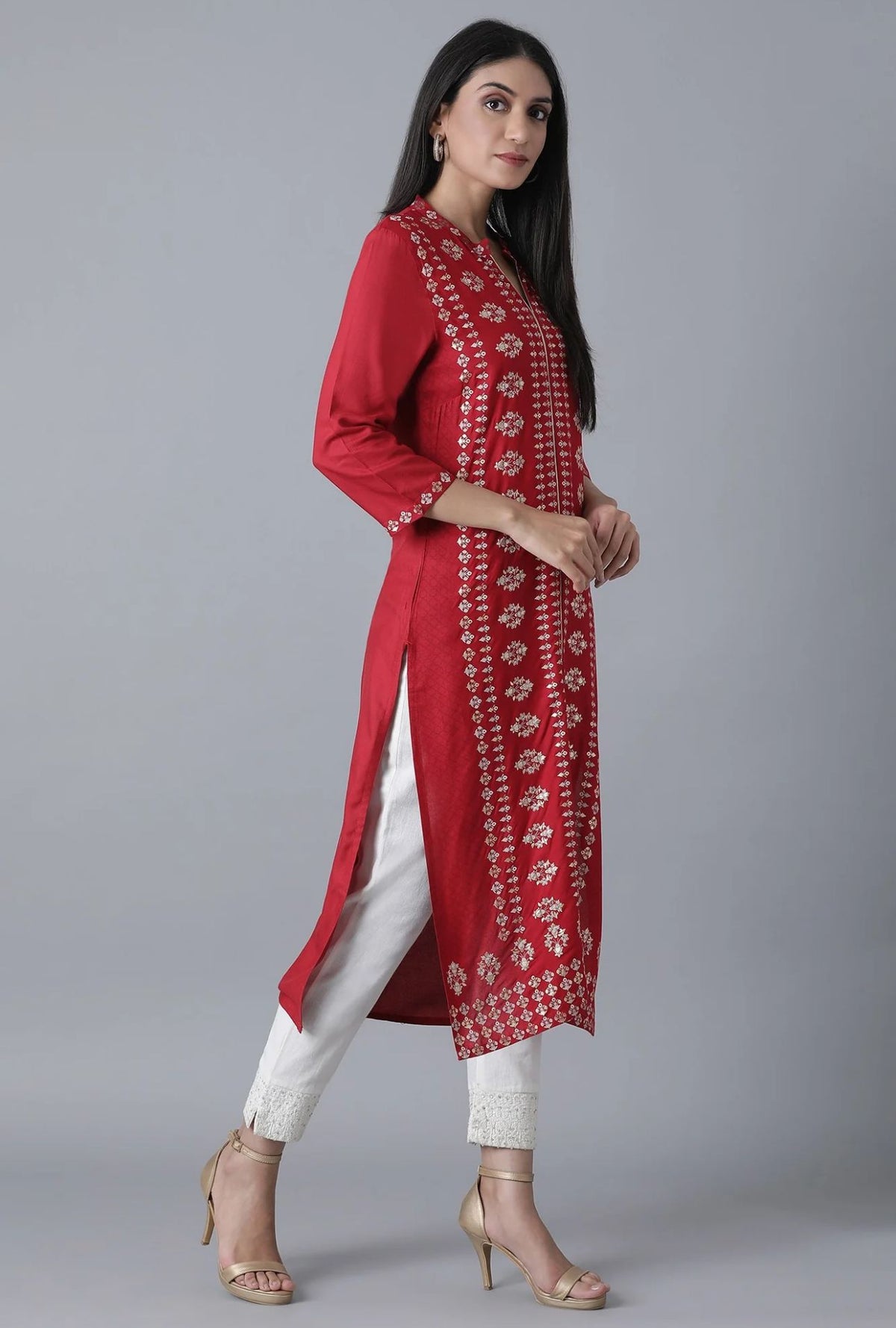 Maroon Printed Rayon kurta in Berlin