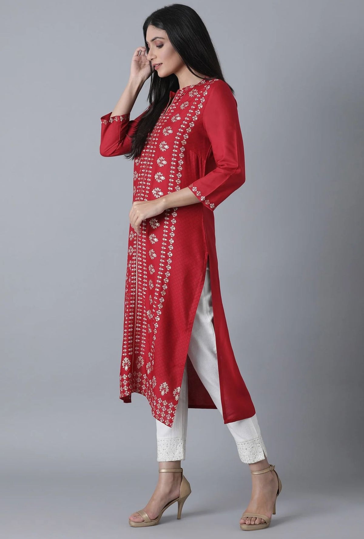 Maroon Printed Rayon kurta in Berlin