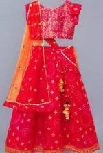 Girls Stylish Pink & orange Ready to Wear Lehenga & Blouse With Dupatta in Berlin