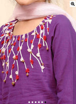 Cotton Full Sleeveless Floral Embroidered Kurta With Palazzo & Dupatta in Germany