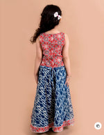 Girls Blue & Red Printed Ready to Wear Lehenga & Choli in Germany