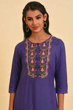 Purple Embroidered kurta Set in Germany