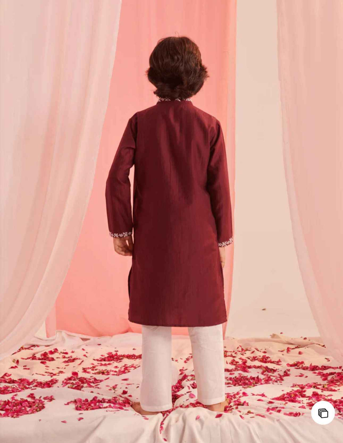 Boys Embroidered Regular Kurta with Pyjamas in Munich