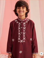 Boys Embroidered Regular Kurta with Pyjamas in Munich