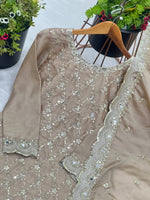 Pure Heavy Chinnon Silk With Heavy Embroidery Sequence Work Suit in Germany