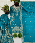 Unique Pure Heavy Chinnon Silk With Embroidery Suit in Munich