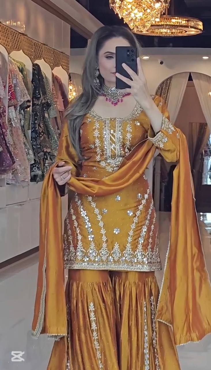 Pretty Heavy Faux Georgette Suit in Germany