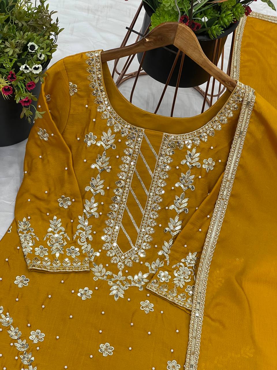 Pretty Heavy Faux Georgette Suit in Germany